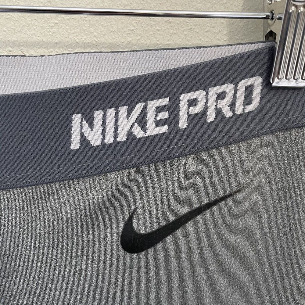 NIKE Pro Dri Fit Leggings Womens M Grey Full Length Mid Rise Running Pants - Picture 4 of 7